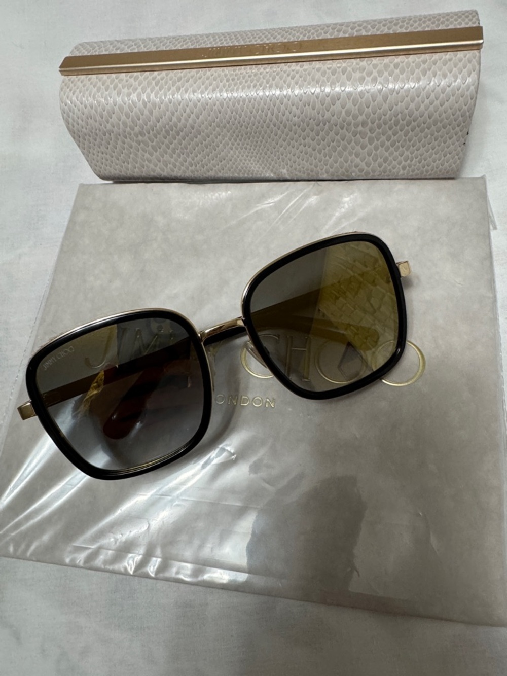 54 mm Rectangle Designer Sunglasses Jimmy Choo - Picture 2 of 10